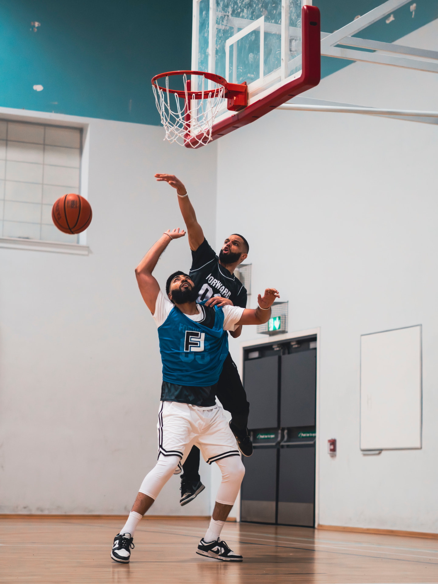 Contest at the rim during play