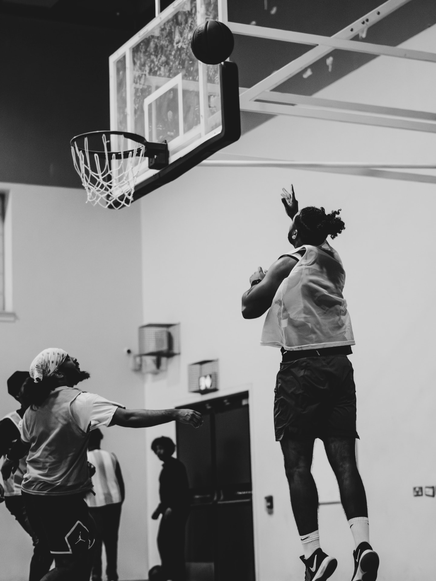 Shot falling through the net