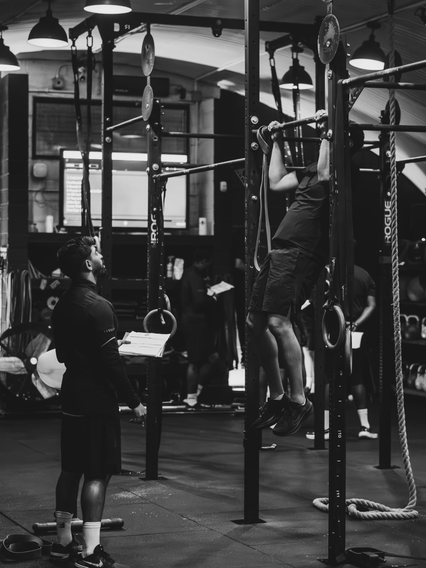 Pull up strength work with a coach