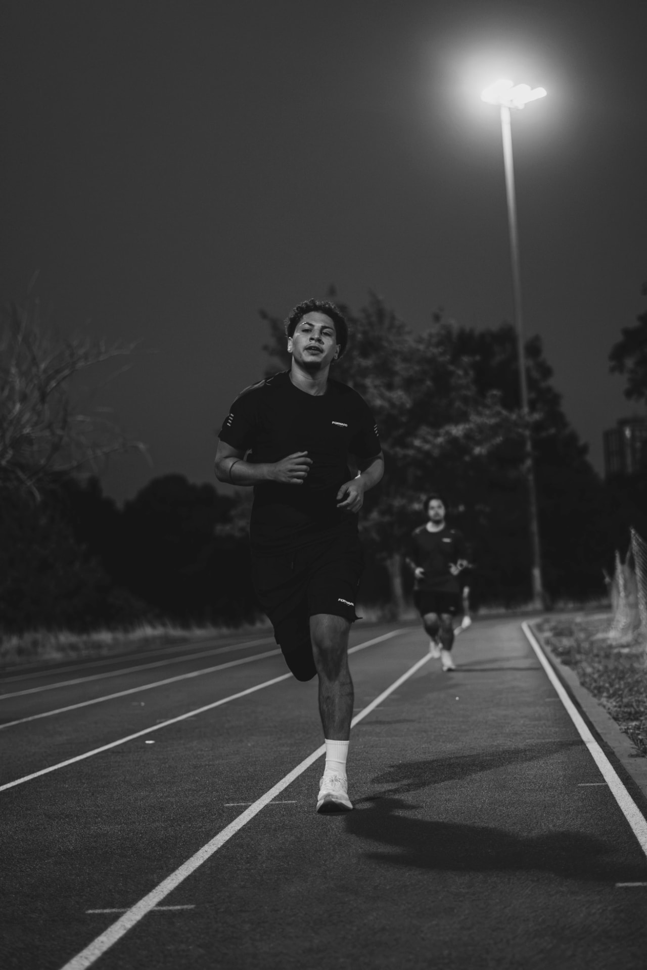 Night run under the floodlights