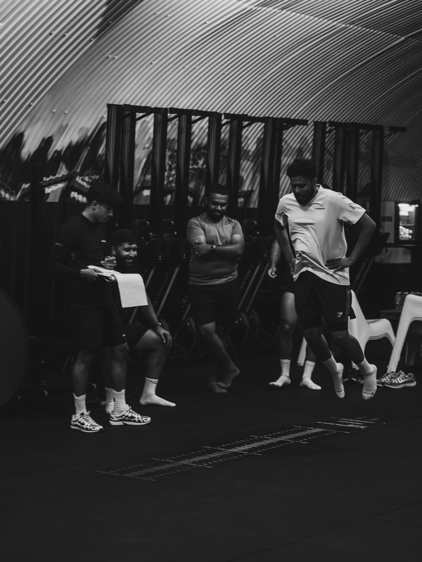 Mobility work inside the gym